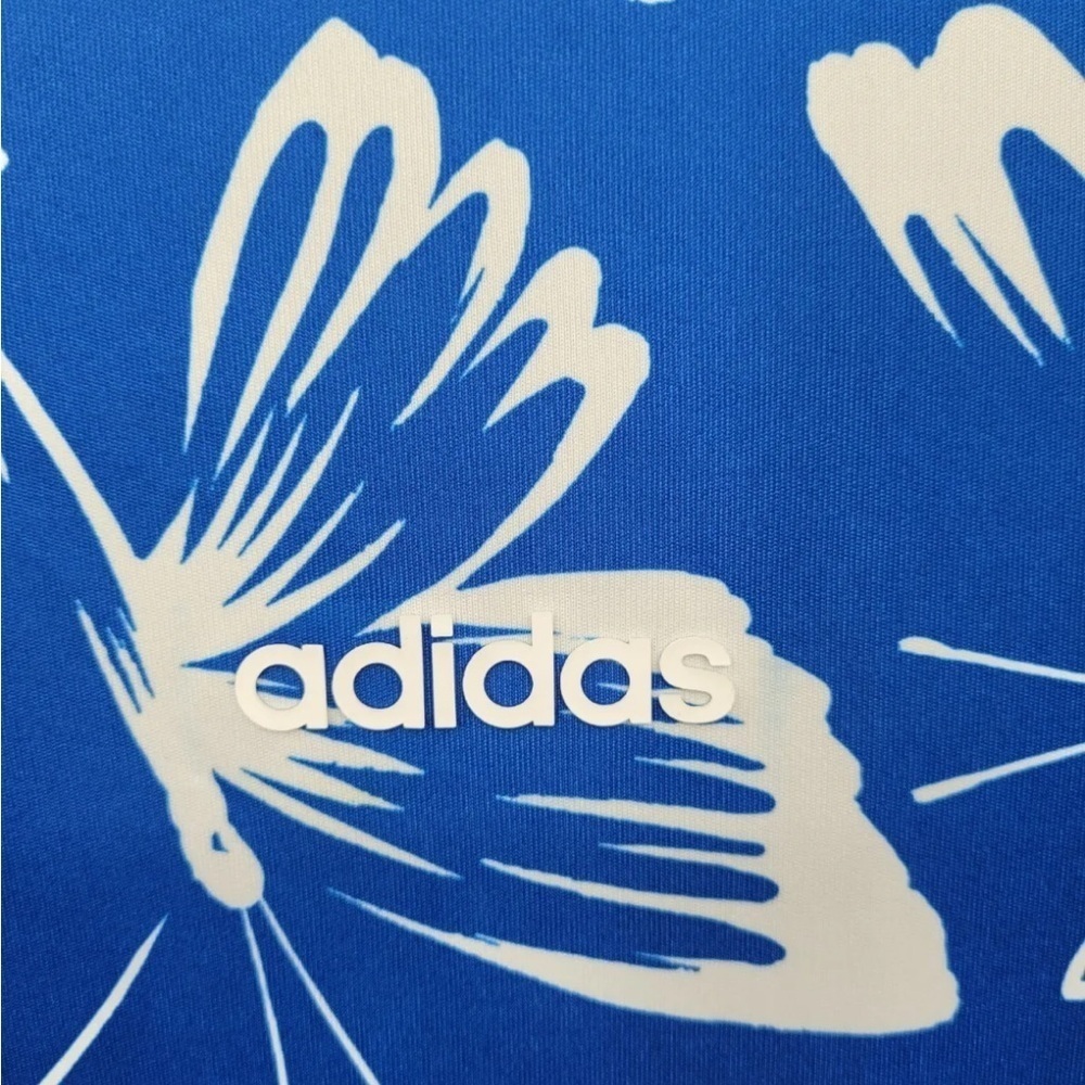 Adidas Farm Rio Womens Dress Mini Butterfly Print Blue Short Sleeves Size Large - Picture 6 of 6